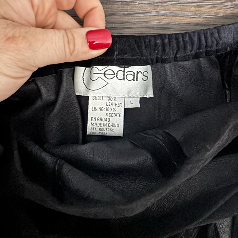 Cedars Black Leather Skirt